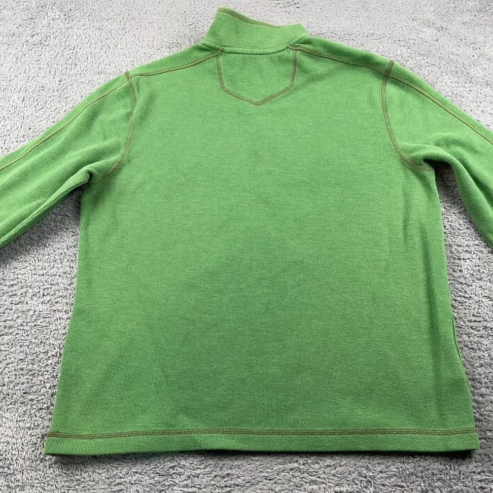 Eddie Bauer Sweater Mens Large Green 1/4 Zip Pullover Sweatshirt Outdoor Casual